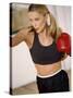 Blond in Boxing Gloves-null-Stretched Canvas