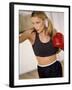 Blond in Boxing Gloves-null-Framed Photographic Print