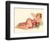 Blond Pin-Up in a Sarong - August 1951-Al Moore-Framed Art Print