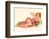 Blond Pin-Up in a Sarong - August 1951-Al Moore-Framed Art Print