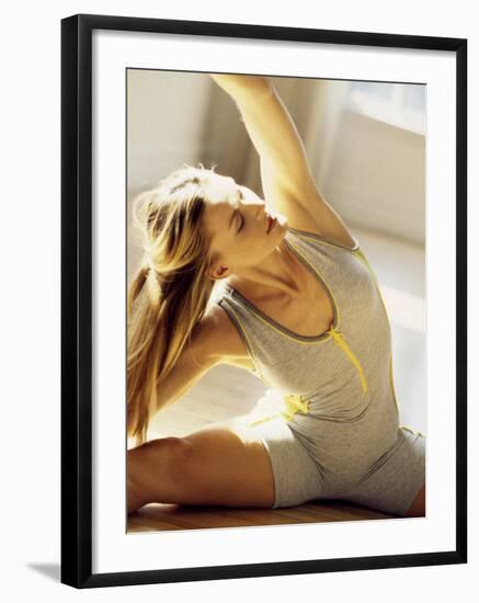 Blond Stretching-null-Framed Photographic Print