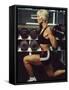 Blond Woman Weight Training-null-Framed Stretched Canvas