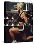 Blond Woman Weight Training-null-Stretched Canvas