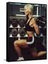 Blond Woman Weight Training-null-Framed Stretched Canvas