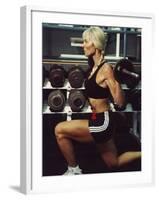 Blond Woman Weight Training-null-Framed Photographic Print