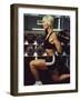 Blond Woman Weight Training-null-Framed Photographic Print