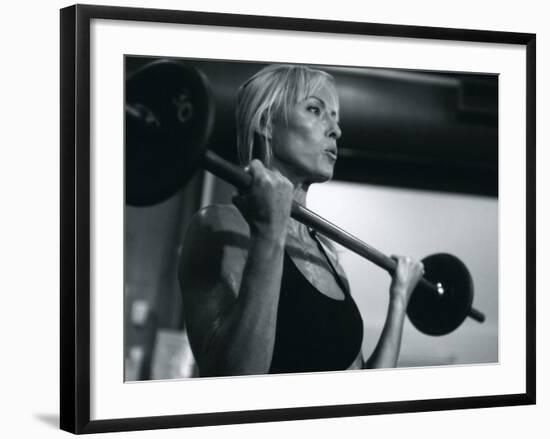 Blond Woman Weight Training-null-Framed Photographic Print