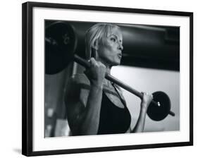 Blond Woman Weight Training-null-Framed Photographic Print