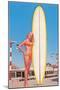 Blonde Bathing Beauty with Board-null-Mounted Premium Giclee Print