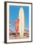 Blonde Bathing Beauty with Board-null-Framed Art Print