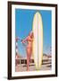Blonde Bathing Beauty with Board-null-Framed Art Print