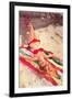 Blonde in Bikini on Beach Towel-null-Framed Art Print