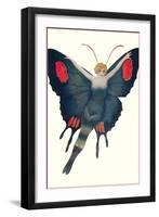Blonde Lady as Butterfly-null-Framed Art Print