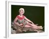 Blonde on Leopard Rug-Charles Woof-Framed Photographic Print