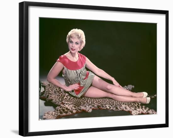 Blonde on Leopard Rug-Charles Woof-Framed Photographic Print