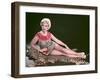 Blonde on Leopard Rug-Charles Woof-Framed Photographic Print