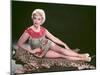 Blonde on Leopard Rug-Charles Woof-Mounted Photographic Print