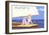 Blonde on Sailboat-null-Framed Art Print