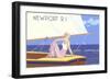 Blonde on Sailboat-null-Framed Art Print