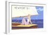 Blonde on Sailboat-null-Framed Art Print