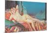 Blonde Vamp Lounging by Pyramids-null-Mounted Premium Giclee Print