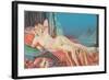 Blonde Vamp Lounging by Pyramids-null-Framed Art Print