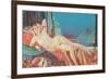 Blonde Vamp Lounging by Pyramids-null-Framed Art Print