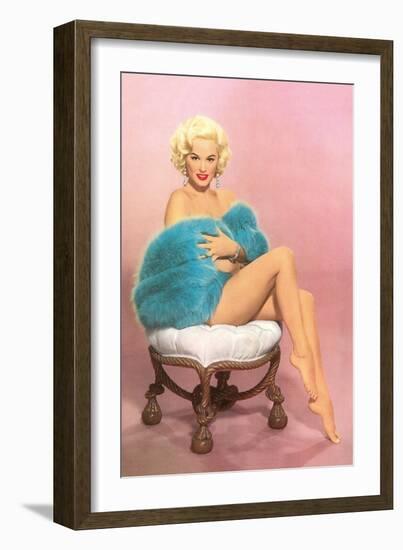 Blonde with Blue Fur-null-Framed Art Print