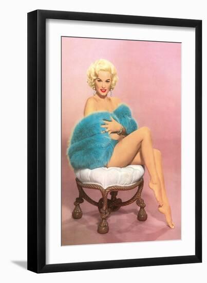 Blonde with Blue Fur-null-Framed Art Print