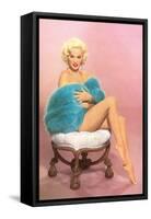 Blonde with Blue Fur-null-Framed Stretched Canvas