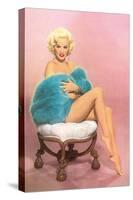 Blonde with Blue Fur-null-Stretched Canvas