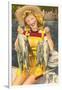 Blonde with Fish-null-Framed Art Print