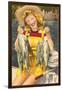Blonde with Fish-null-Framed Art Print
