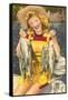 Blonde with Fish-null-Framed Stretched Canvas