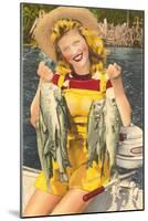 Blonde with Fish-null-Mounted Art Print