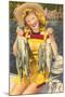 Blonde with Fish-null-Mounted Art Print