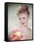 Blonde with Lace and Roses-Charles Woof-Framed Stretched Canvas