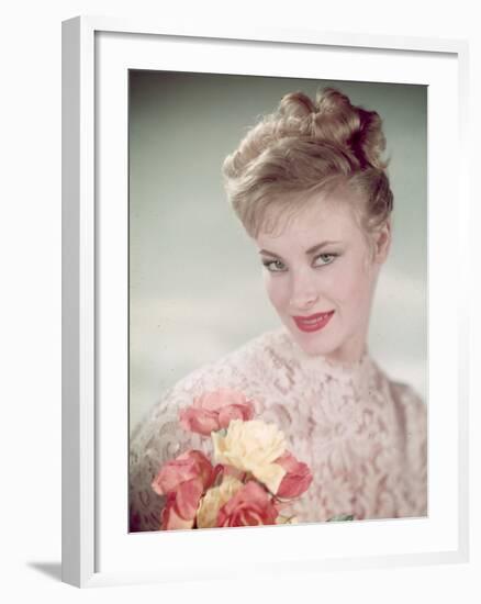 Blonde with Lace and Roses-Charles Woof-Framed Photographic Print