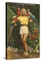 Blonde with Macaws, Florida-null-Stretched Canvas