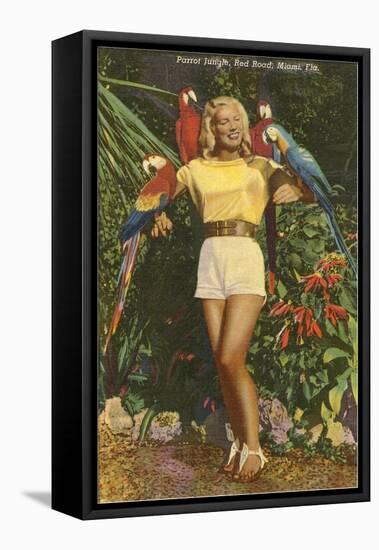 Blonde with Macaws, Florida-null-Framed Stretched Canvas