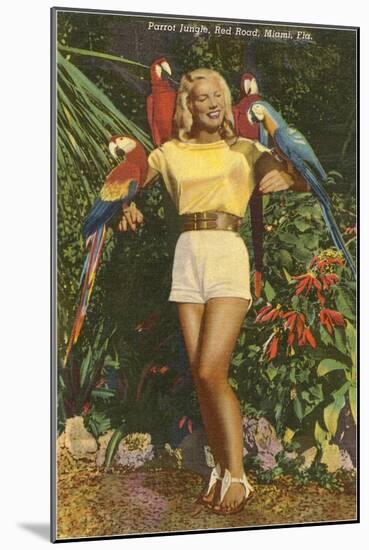 Blonde with Macaws, Florida-null-Mounted Art Print