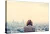 Blonde Woman at a Rooftop with Pretty View-Rawpixel com-Stretched Canvas