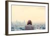 Blonde Woman at a Rooftop with Pretty View-Rawpixel com-Framed Photographic Print