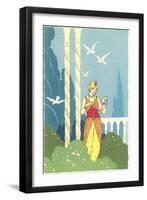 Blonde Woman in Harem Costume-null-Framed Art Print