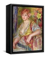 Blonde Woman with a Rose, c.1915-17-Pierre-Auguste Renoir-Framed Stretched Canvas