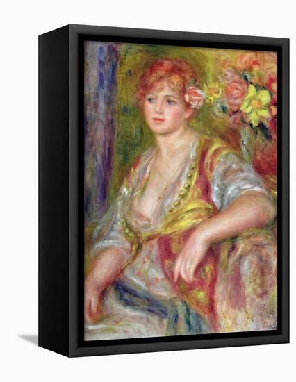 Blonde Woman with a Rose, c.1915-17-Pierre-Auguste Renoir-Framed Stretched Canvas