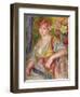 Blonde Woman with a Rose, c.1915-17-Pierre-Auguste Renoir-Framed Giclee Print