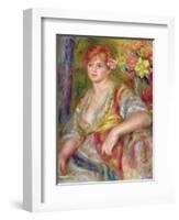 Blonde Woman with a Rose, c.1915-17-Pierre-Auguste Renoir-Framed Giclee Print