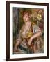 Blonde Woman with a Rose-Pierre-Auguste Renoir-Framed Art Print