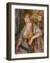 Blonde Woman with a Rose-Pierre-Auguste Renoir-Framed Art Print